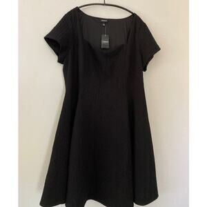 Torrid Black Cable Knit Textured Short Sleeves Pullover Mini Dress Size 2